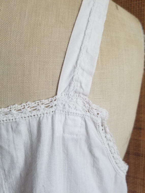 Vintage French white cotton night dress with embr… - image 7