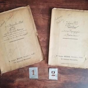 Antikes französisches 35 Seiten handgeschriebenes Rechtsdokument, 1896 und 1902. 2 verfügbar