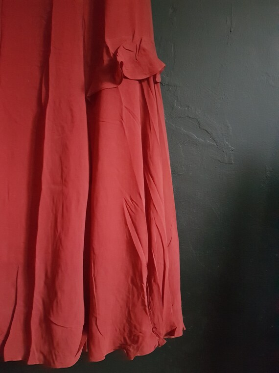 Antique red silk dress and slip 1930s - image 3