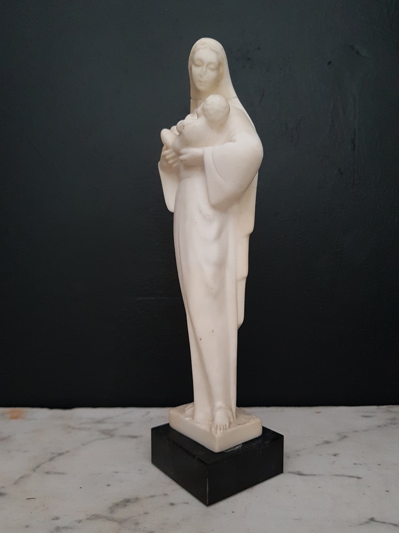 Mary holding baby Jesus statue signed Bartelletti. image 1