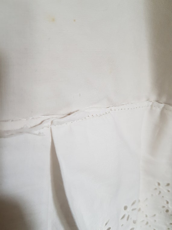 French antique petticoat in heavy cotton / white … - image 3