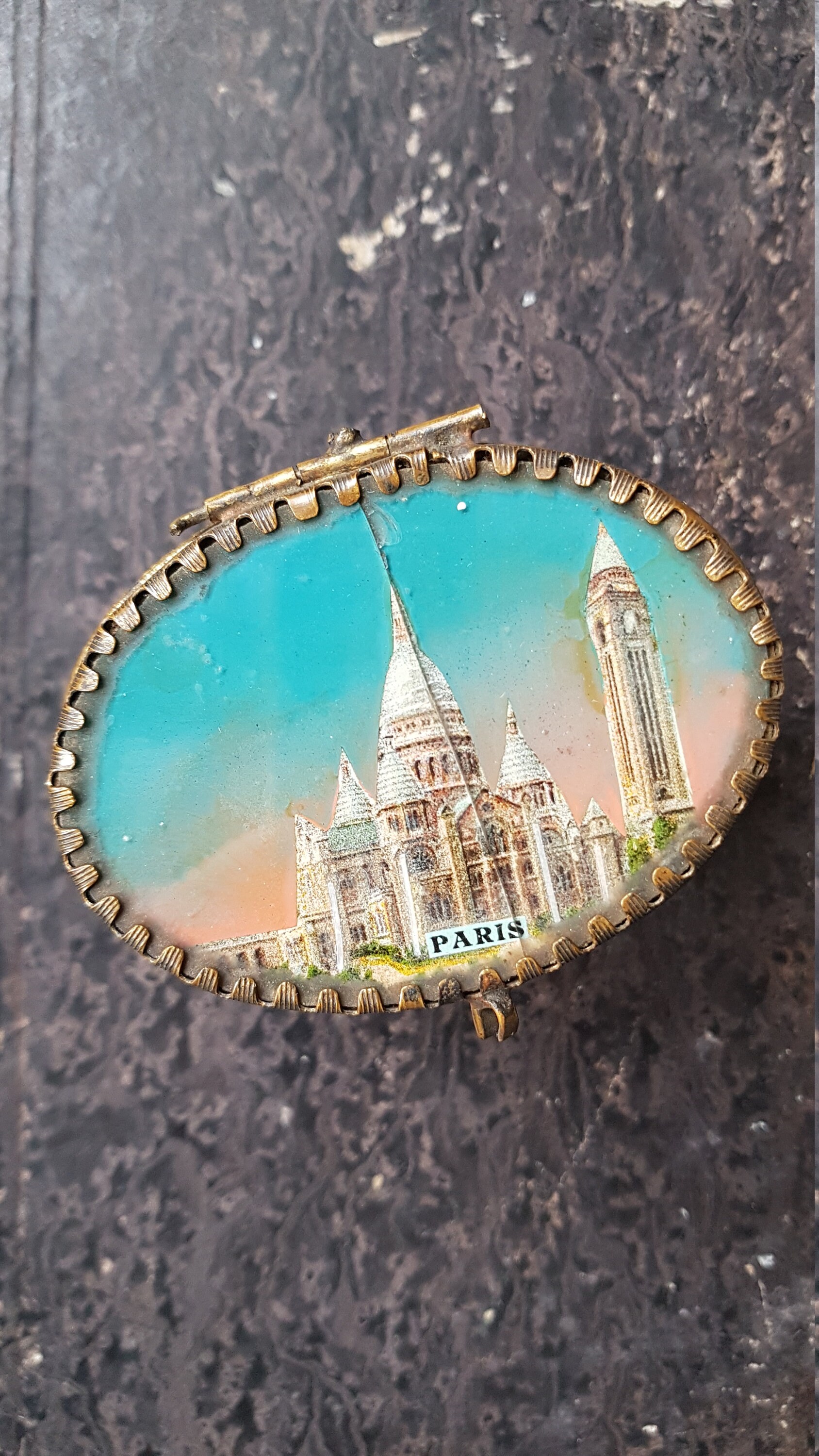 Boîte à Bijoux Français Antique. Montmartre, Paris Souvenir