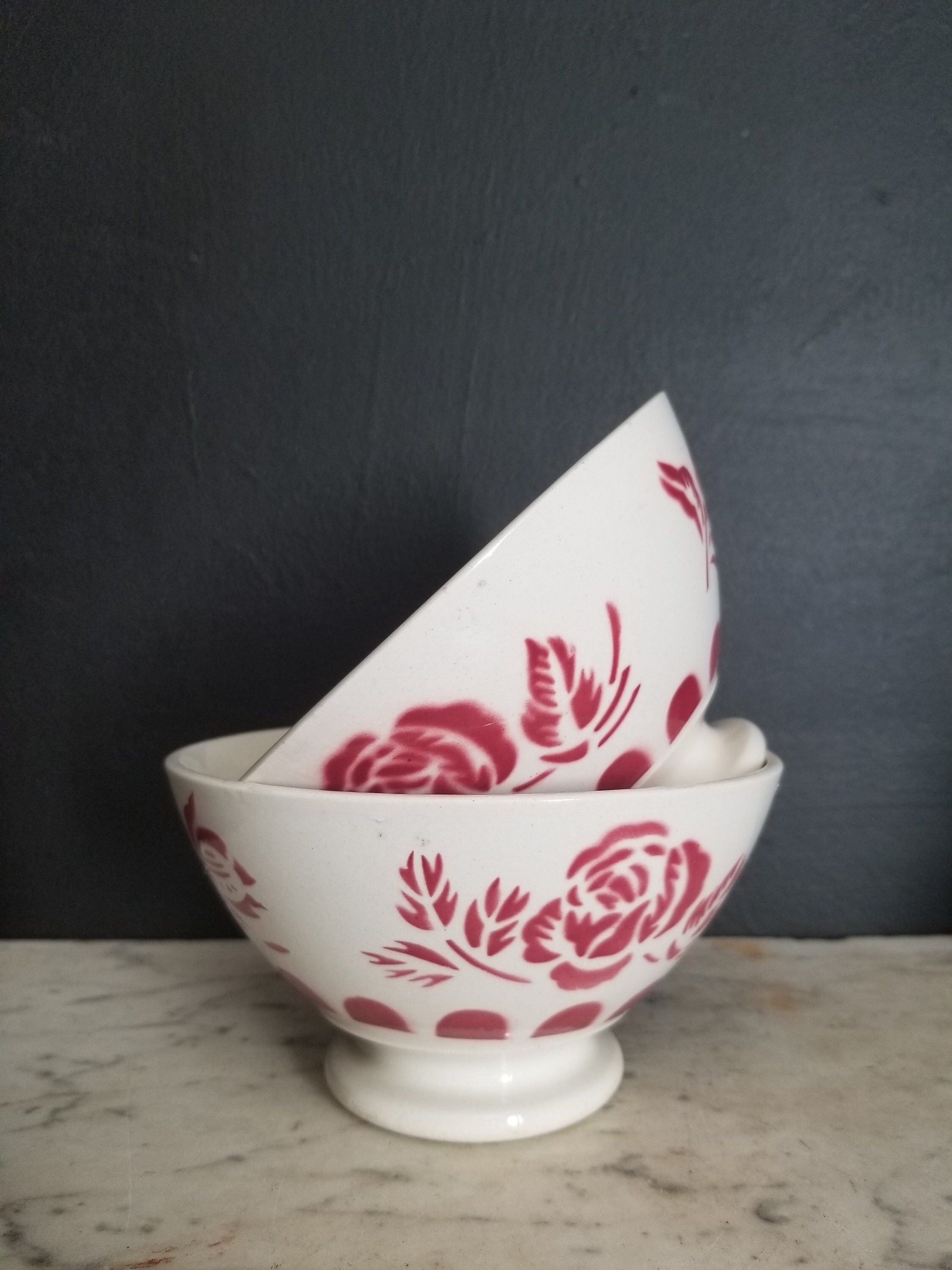 Français Paire de Bols Pour Le Petit-Déjeuner