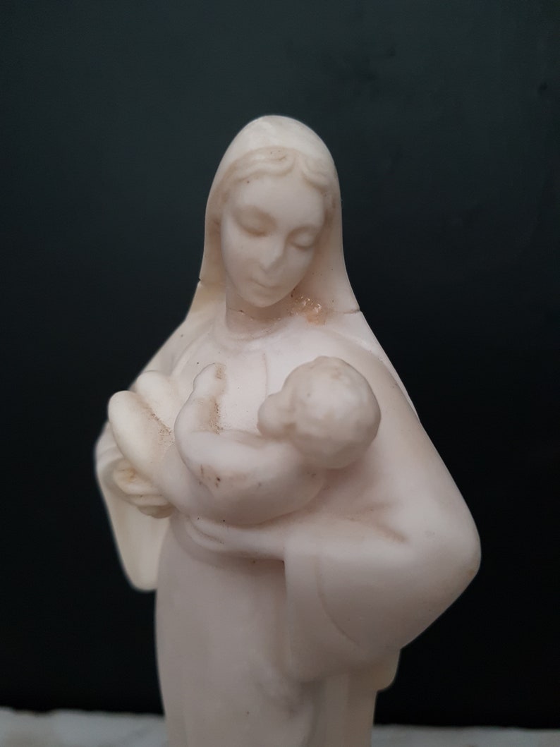 Mary holding baby Jesus statue signed Bartelletti. image 6