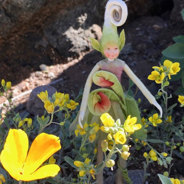 Elf Fairy Doll - CRICKET -  Bendable Elf - Posable Art Doll - Unique Handmade Fairies - Fae Folk® Fairies