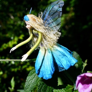 Fairy Doll - ROBIN - Bendable Fairy Ornament - Posable Art Doll - Unique Handmade Fairy - Fae Folk® Fairies - Flower Fairy - Petal Fairy