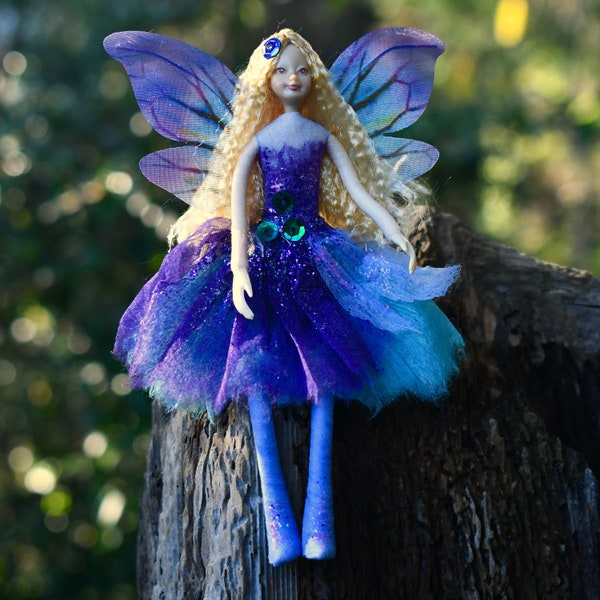 Fairy Doll Ornament - RIVERS - Bendable Fairy - Posable Art Doll - Unique Handmade Fairies - Fae Folk® Fairies