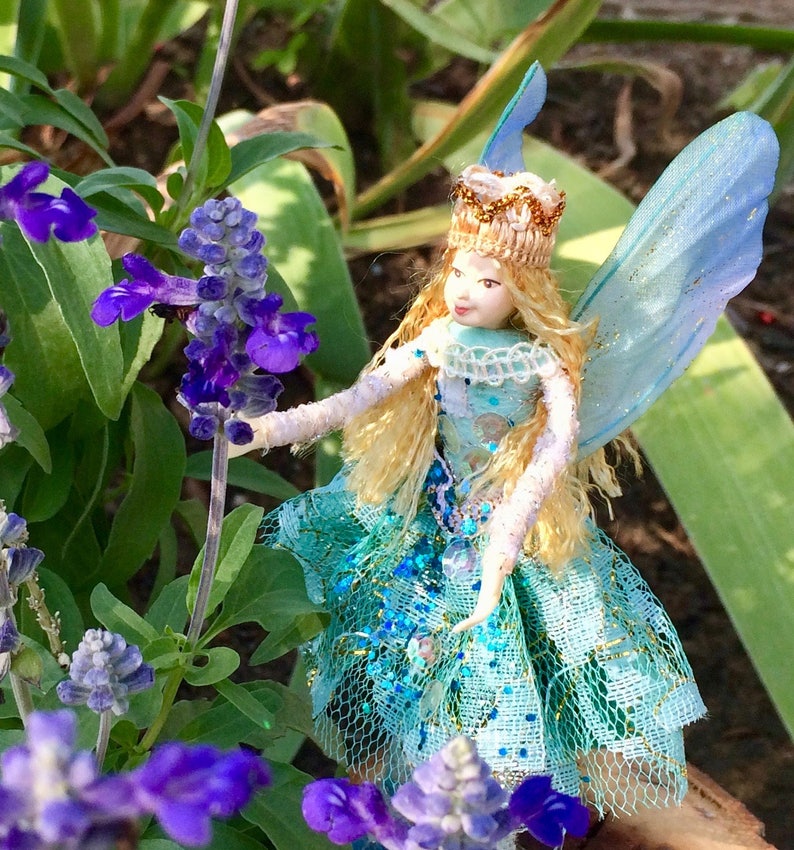 Fairy Doll FLUTTER Bendable Fairy Ornament Posable Art Doll Unique Handmade Fairies Fae Folk® Fairies image 1