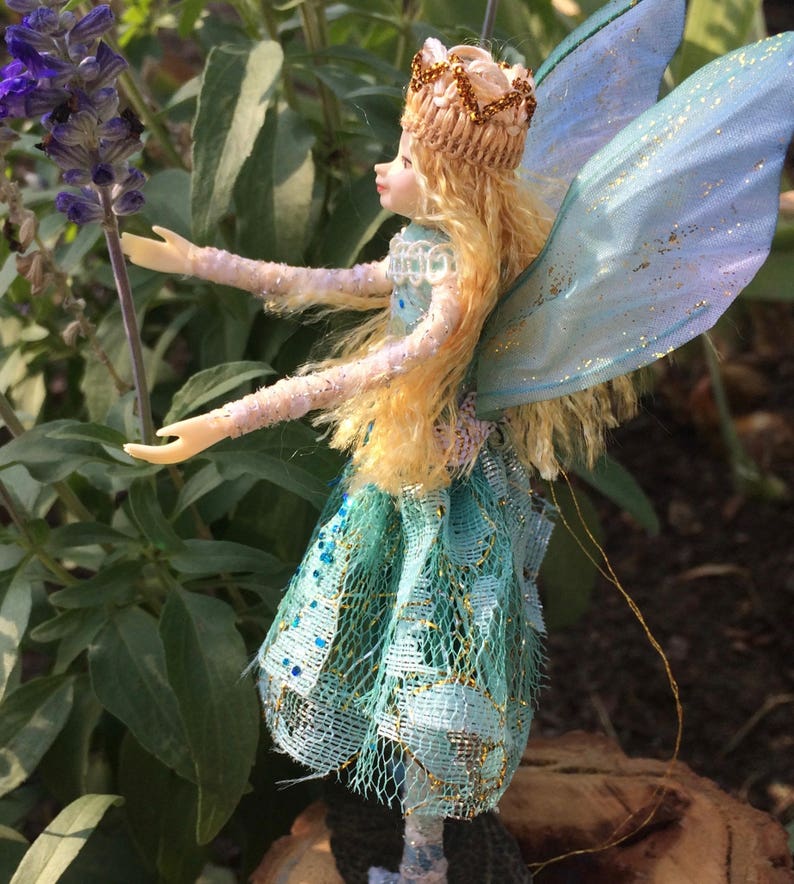 Fairy Doll FLUTTER Bendable Fairy Ornament Posable Art Doll Unique Handmade Fairies Fae Folk® Fairies image 5