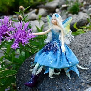 Flower Fairy Doll -  BROOK - Bendable Fairy - Posable Art Doll - Unique Handmade Fairy - Fae Folk® Fairies - Fairy Ornament