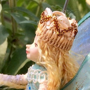 Fairy Doll FLUTTER Bendable Fairy Ornament Posable Art Doll Unique Handmade Fairies Fae Folk® Fairies image 4