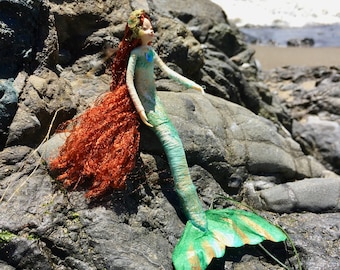 Mermaid Fairy Doll - OCEANA - Mermaid Fairy - Posable Art Doll - Unique Handmade Fairies - Fae Folk® Fairies