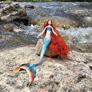 Mermaid Doll - KELPIE - Mermaid Fairy - Posable Doll - Unique Handmade Fairies - Fae Folk® Fairies - Mermaid Doll Collectible Ornaments