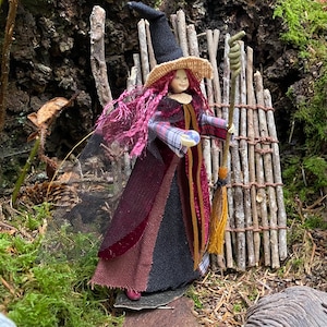 Puppe Hexe - GILLIAN - Feenpuppe - Biegsame Hexenfee - Bewegliche Figur - Feen Sammlerstück - Fae Folk® Feen