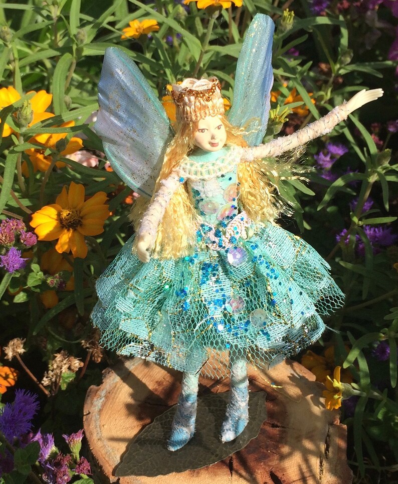 Fairy Doll FLUTTER Bendable Fairy Ornament Posable Art Doll Unique Handmade Fairies Fae Folk® Fairies image 7