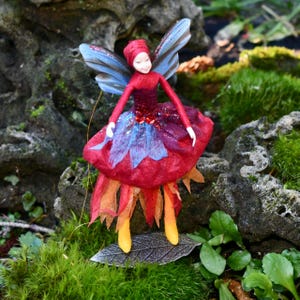Fairy Doll Ornament - FLAME - Bendable Fairy - Posable Art Doll - Unique Handmade Fairies - Fae Folk® Fairies