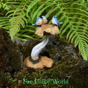 Tiny Mushroom Birdbath - Fairy Garden Accessory - Miniature Garden Addition - Fairy Garden Ornament - Uniquely Detailed - Fairy Sized