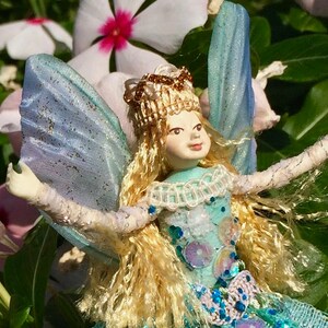 Fairy Doll FLUTTER Bendable Fairy Ornament Posable Art Doll Unique Handmade Fairies Fae Folk® Fairies image 8