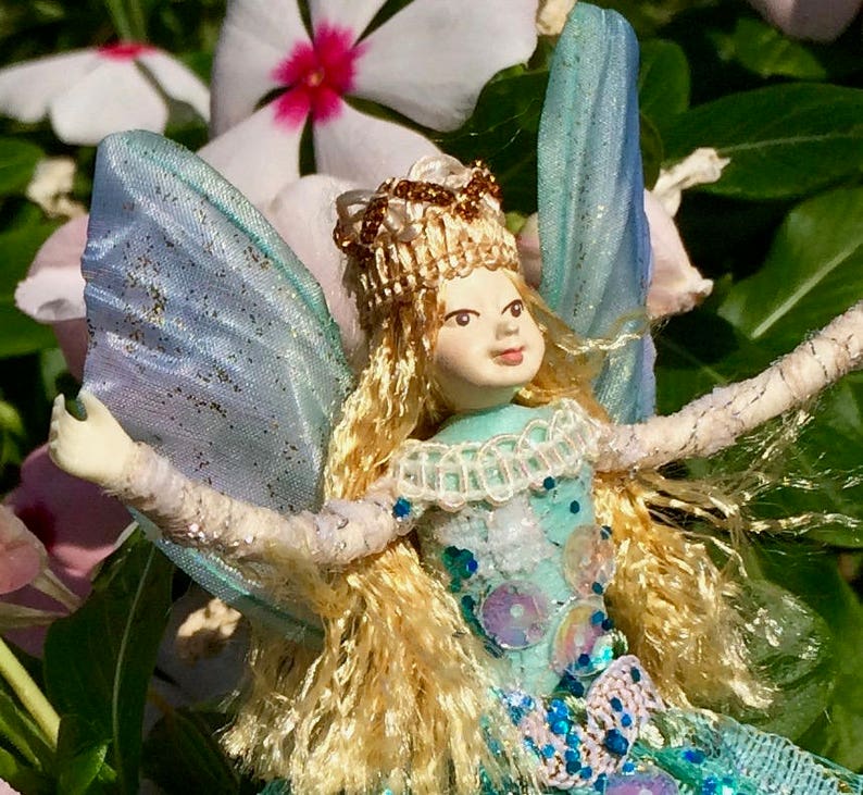 Fairy Doll FLUTTER Bendable Fairy Ornament Posable Art Doll Unique Handmade Fairies Fae Folk® Fairies image 8