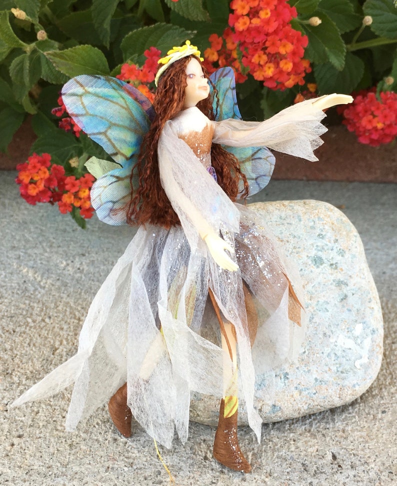 Fairy Doll SATURN Bendable Fairy Posable Art Doll Unique Handmade Fairies Collectible Fairy Ornament Fae Folk® Fairies image 5