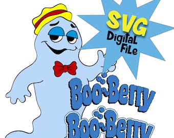 Digital - Boo Berry Monster Cereal and Title SVG, jpg, png, ai - Great for Halloween