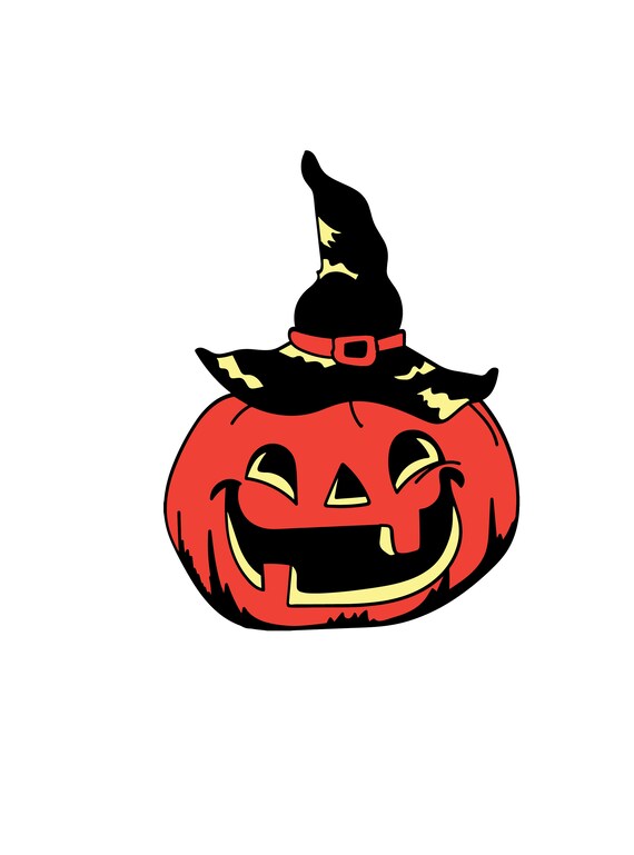 Vintage Halloween Pumpkin Head SVG File Great for Scrapbook Etsy