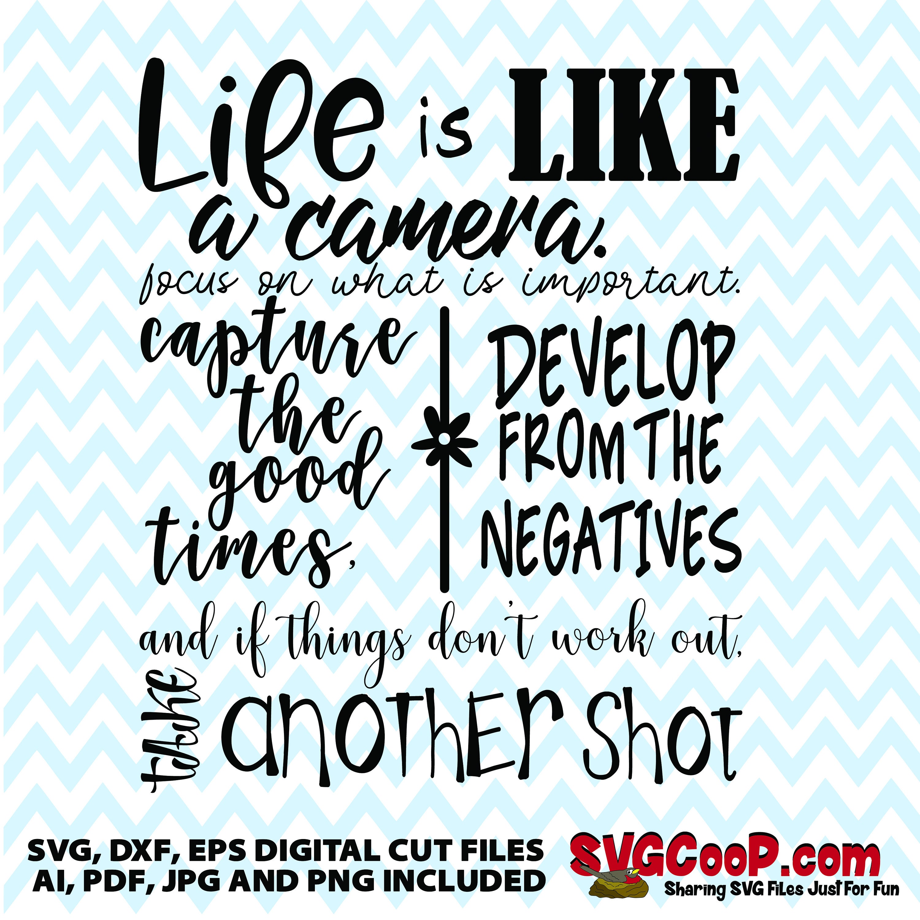 Life is like a camera quote SVG dxf eps jpg png digital Etsy
