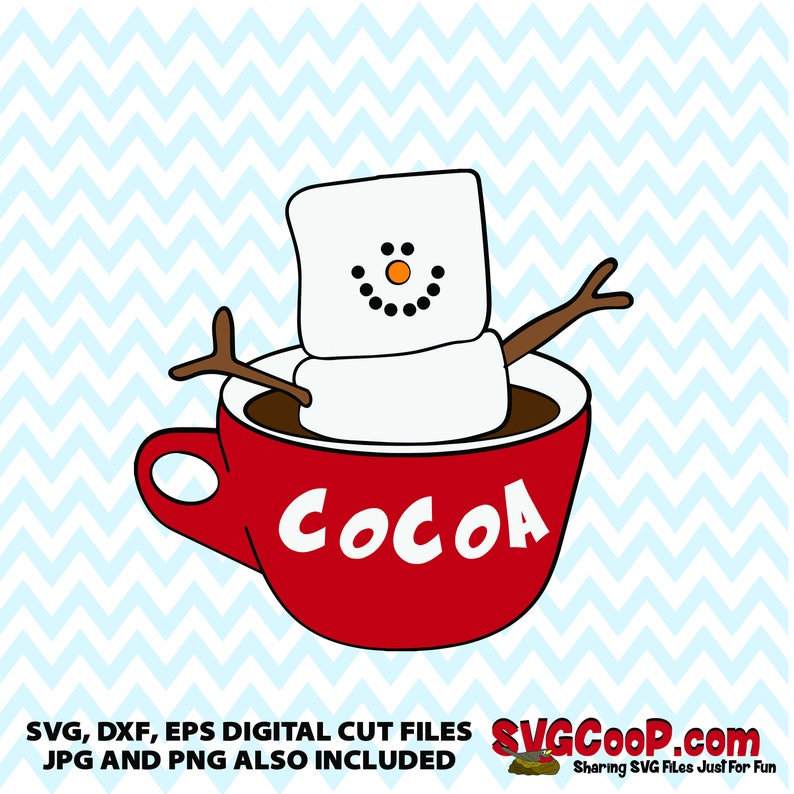 Download S'More Marshmallow In a Cup of Cocoa SVG DXF EPS jpg | Etsy