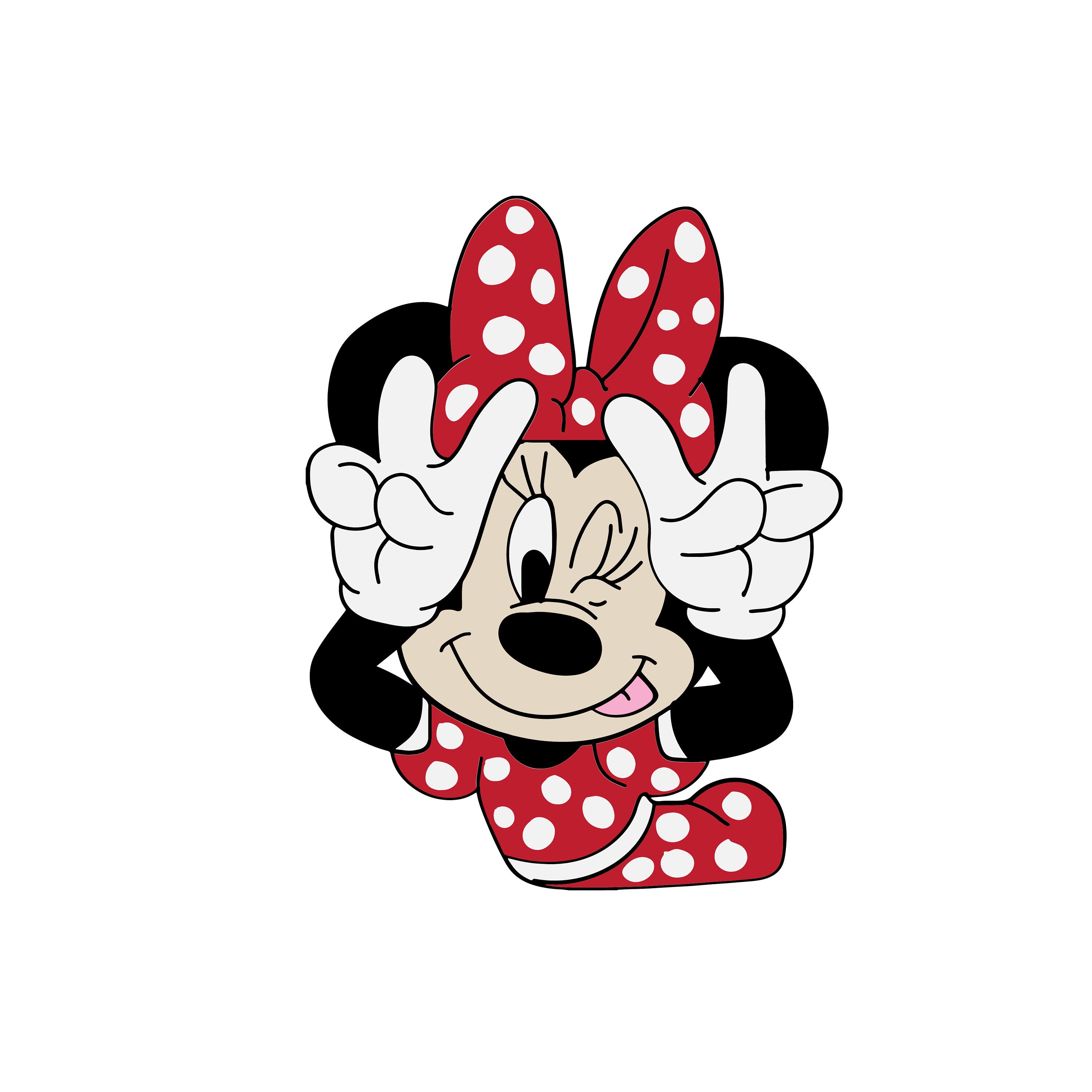 Download Minnie with her tongue out and peace signs Digital file ...