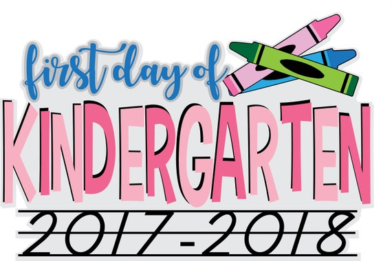 Download First Day of Kindergarten SVG file Pink and Blue and Green | Etsy