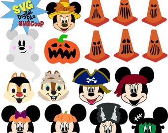 Digital - Bundle of 12 Halloween Themed files - Mickey Minnie Chip Dale.  Limited Time BEST DEAL!