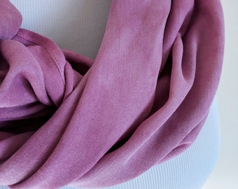 Purple - Rayon Infinity Scarf & Wrap - Natural Dye - Womens Scarves Cowl Hood Loop Tube Snood-Boho Minimalist Summer Spring Gift for Women