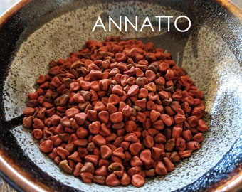 NATURAL DYE - ANNATTO Seeds - Bulk Whole Dyestuff - 50 grams-Orange Yellow + Gold-Vegan Diy Dyeing Botanical Plant Dye Craft Arts Nature Eco