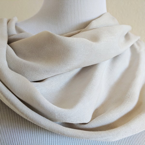 Ivory Tan - Rayon Infinity Scarf & Wrap - Natural Plant Dye-Womens Mens Scarves Cowl Hood Tube Snood-Minimalist Summer Spring Gift for Women