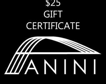 GIFT CERTIFICATE - Twenty Five Dollars - for use in ANINI Designs Etsy Shop Only - Gift for Women Mother Mom Girlfriend Teacher Coach Mentor