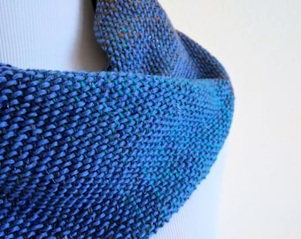 Organic Blue Green Ombre - Hand Woven Shawl-Wrap Shrug Cape Scarf-Minimalist Neckwear-Bedrunner Runner-Gift for Women Mother Mom Wife Friend