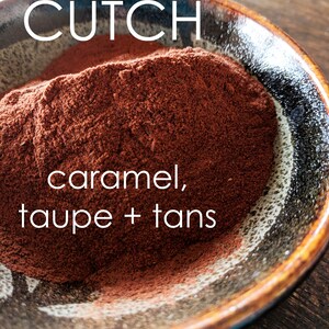 Natural Dye Color Shift Kit - Choose from 2 Color Palettes - Cochineal Pink to Fuschia OR Cutch Caramel to Brown-Learn Natural Dye Process CUTCH-TanGoldBrown