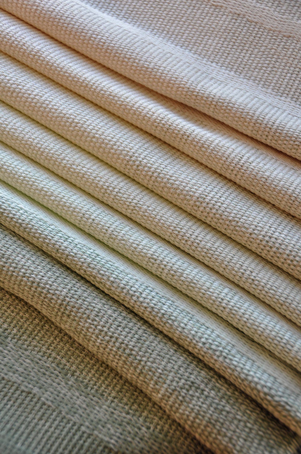 Verdant Green - Hand Woven Ombre Gradient Table Runner Linen - Table ...