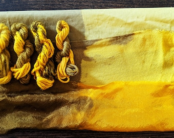 Natural Dye Kit - Color Shifting Kit-Osage-Golden Yellow to Olive Green-Learn to Scour, Mordant, Dye, Use Fixatives/Fixers to Adjust Colors