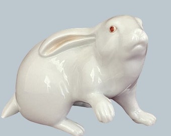 Herend bunny figurine,Vintage Hungarian Herend  porcelain animal figurine,,hare,rabbit figurine FREE SHIPPING+ Gift Jewelry