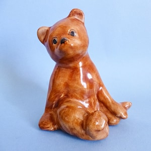 Vintage Hungarian  porcelain animal figurine,bear,bear cub FREE SHIPPING