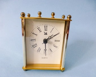 Vintage Quartz Table Clock ,Tiffany-style mantel clock,Mid-century clock FREE SHIPPING+ Gift Jewelry
