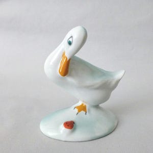 Vintage Porzellan Entlein Figur mit Marienkäfer