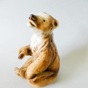 Vintage Royal Dux Porcelain Bear Figurine - Hand Painted Animal Statuette