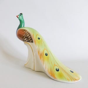 Peacock figurine,Vintage Hungarian porcelain bird figurine FREE SHIPPING WORLDWIDE