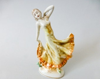 Antique,Art Deco  porcelain ballerina figurine,dancing ballerina FREE SHIPPING