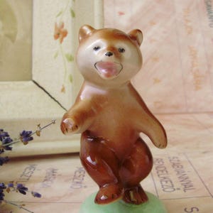 Vintage decor,Dancing bear,Vintage Hungarian Drasche porcelain animal  figurine,FREE SHIPPING