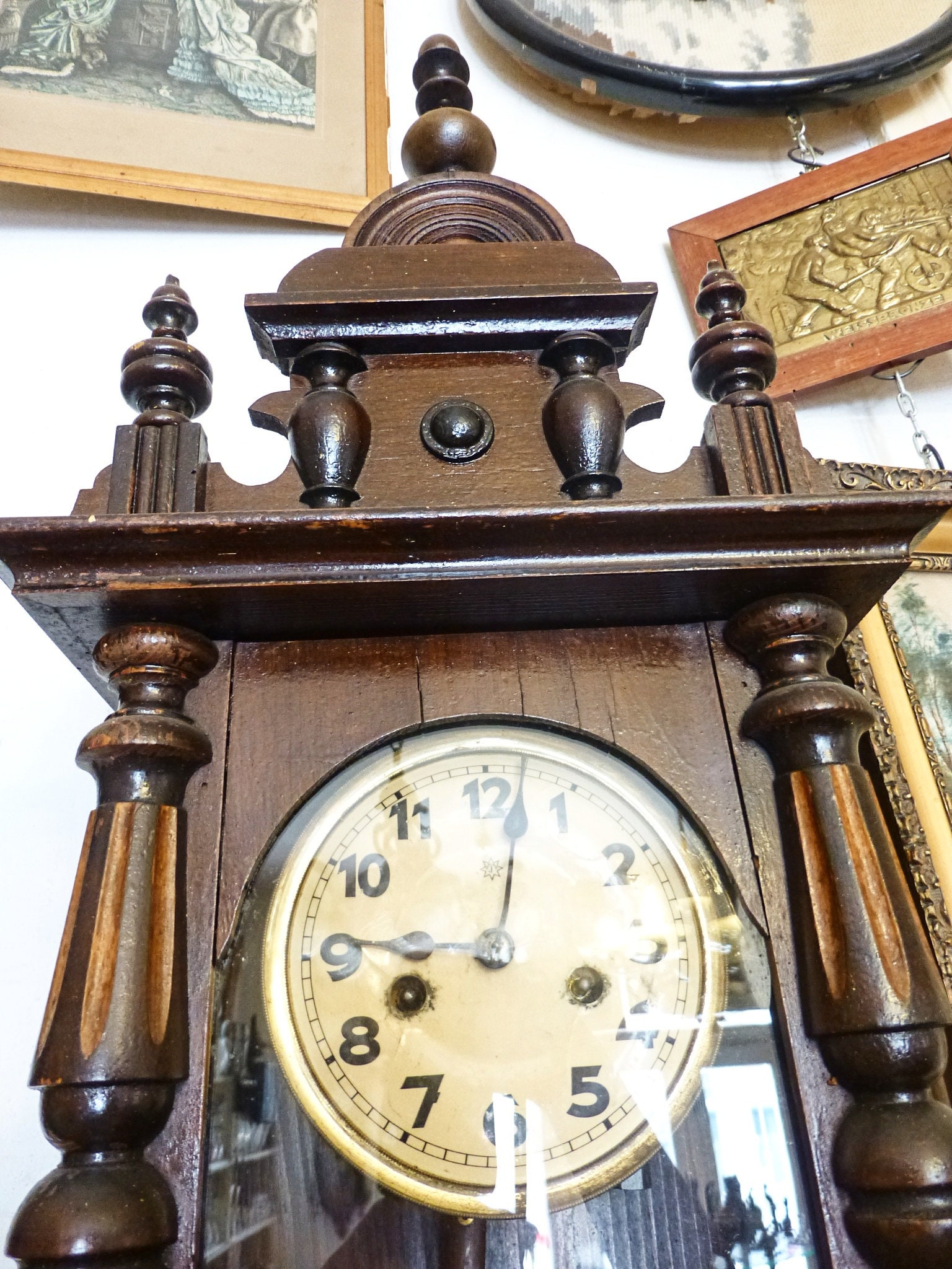 Antieke Biedermeier Junghans Wandklok Met Slinger Chiming - Etsy Nederland
