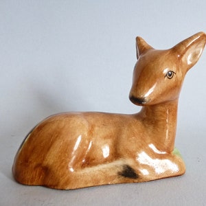 Vintage Hungarian porcelain animal figurine,fawn,stamped,hand painted FREE SHIPPING WORLDWIDE