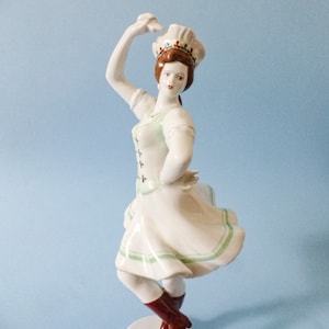 Vintage Hungarian Hollohaza  porcelain figurine,Dancing lady  FREE SHIPPING